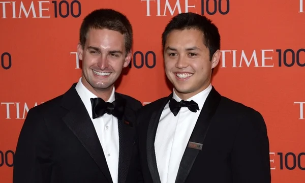 Les fondateurs de Snapchat, Evan Spiegel et Bobby Murphy, lors d'un événement TIME100.