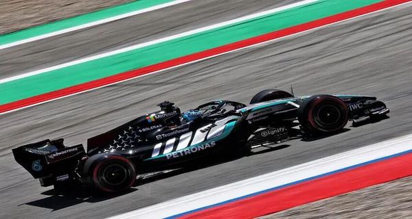George Russell en action lors du Grand Prix de Barcelone.