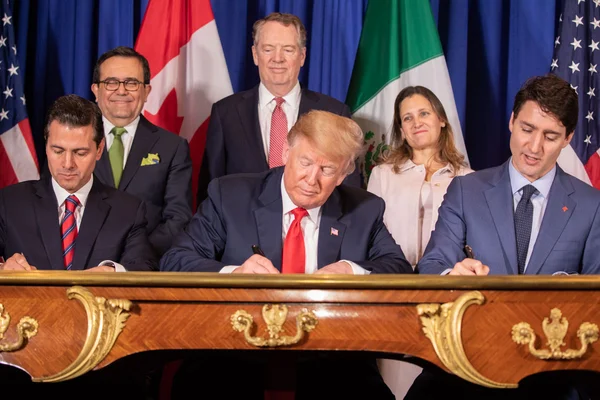 Cérémonie de signature de l'USMCA à Buenos Aires en 2018.