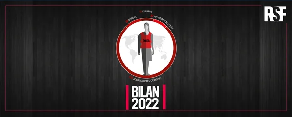 Infographie de RSF sur le bilan 2022 des journalistes tués, emprisonnés et pris en otage dans le monde.