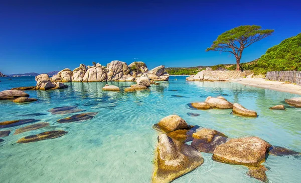 Plage de Corse avec ses rochers de granit et son eau turquoise