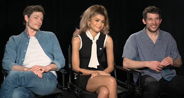 Zendaya, Mike Faist et Josh O'Connor lors d'une interview pour le film Challengers.