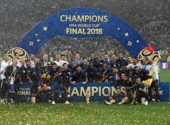 L'équipe de France de football championne du monde 2018.