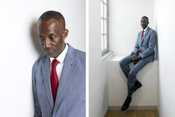 Bally Bagayoko, maire de Saint-Denis, dans un diptyque portrait.