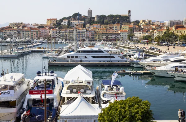 Yachts de luxe dans le port de Cannes, reflet du trafic maritime intense.