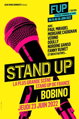 Affiche du Festival d'Humour de Paris, vitrine du stand-up contemporain.