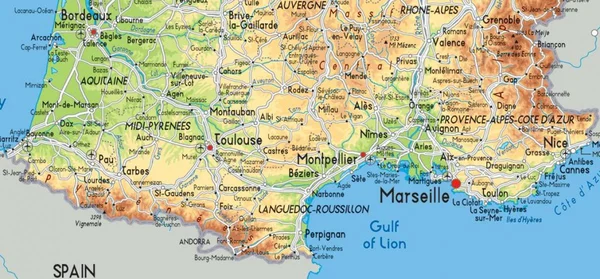 Carte du sud de la France, région concernée par les feux de forêt.