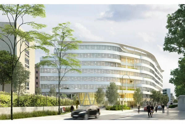 Rendu du futur siège social de Danone France à Rueil-Malmaison.