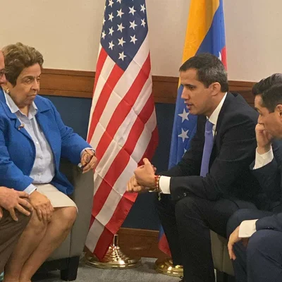 Juan Guaidó et Donna Shalala lors d'une rencontre à Miami.