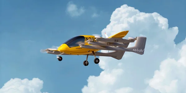 L'aéronef électrique à décollage et atterrissage verticaux (eVTOL) de Wisk Aero en vol.