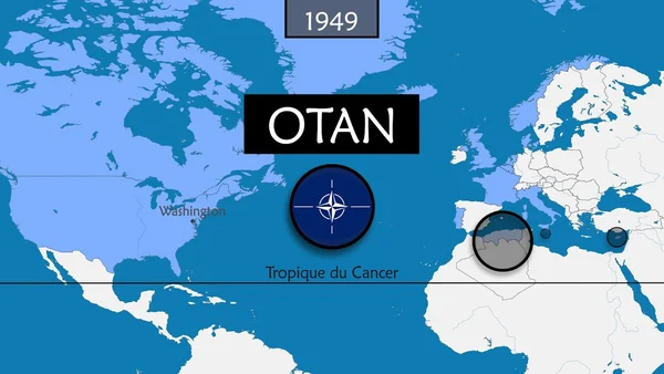Carte des membres de l'OTAN en 1949.