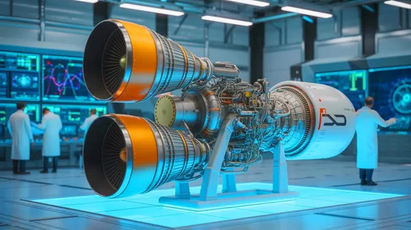 Système de propulsion expérimental dans un laboratoire de Venus Aerospace.