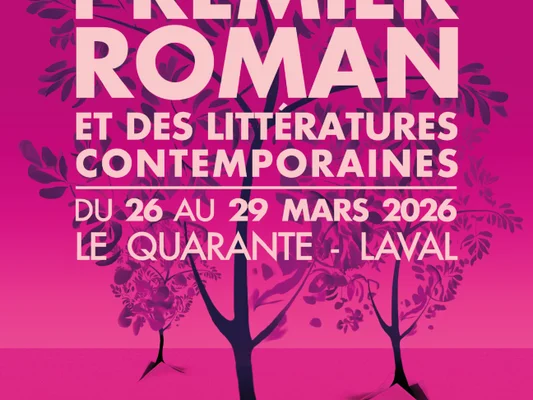 Affiche du Festival du Premier Roman et des Littératures Contemporaines 2026 à Laval.