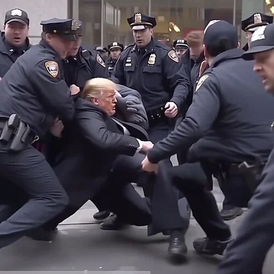 Fausse image d'arrestation de Donald Trump générée par intelligence artificielle.