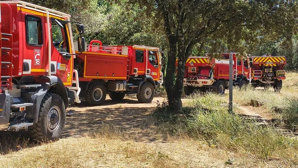 Camions de pompiers savoyards déployés en renfort dans le Sud.