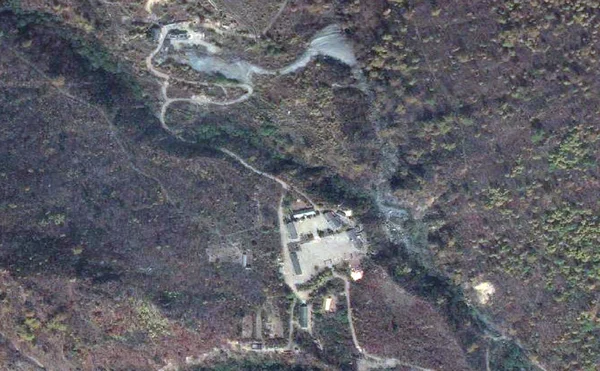 Vue satellite du site d'essais nucléaires de Punggye-ri en Corée du Nord.