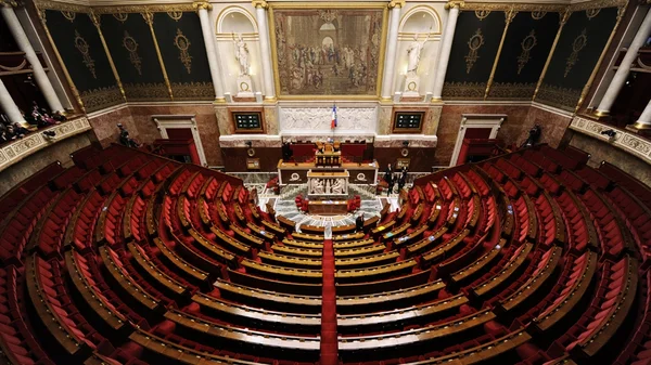 L'hémicycle de l'Assemblée nationale au Palais Bourbon.
