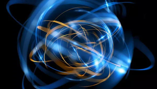 Représentation artistique de l'énergie atomique, évoquant les recherches sur la taille du proton.