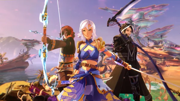 Personnages principaux d'Edge of Memories prêts au combat.