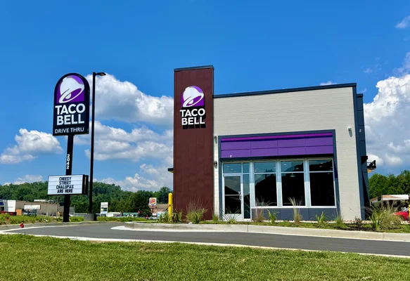 Façade d'un restaurant Taco Bell à Murphy, Caroline du Nord.