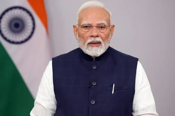 Narendra Modi, Premier ministre de l'Inde, lors d'une allocution officielle.