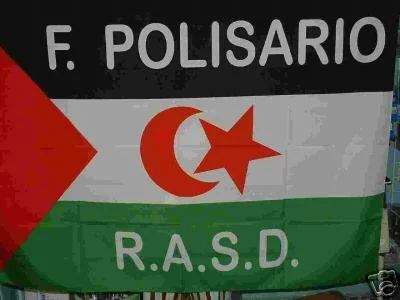 Drapeau du Front Polisario et de la République arabe sahraouie démocratique.