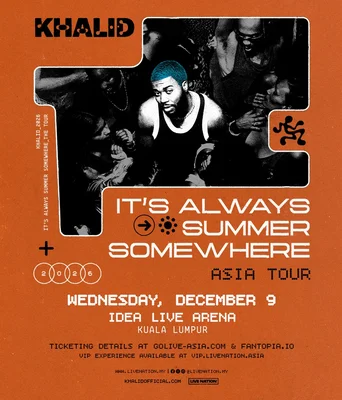 Affiche de la tournée asiatique 'It's Always Summer Somewhere' de Khalid