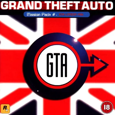 Couverture de l'extension 'Grand Theft Auto: Mission Pack #1 - GTA London 1961' au design Union Jack et logo cible.