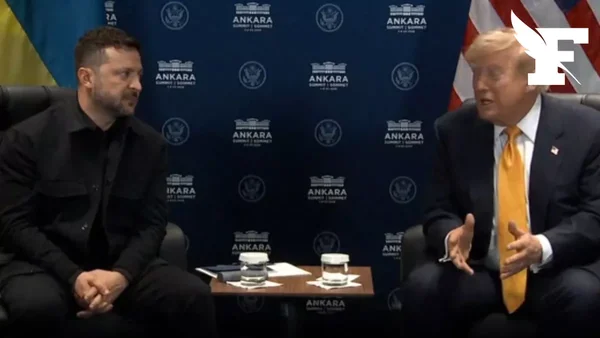 Volodymyr Zelensky et Donald Trump en discussion lors du sommet de l'OTAN à Ankara.