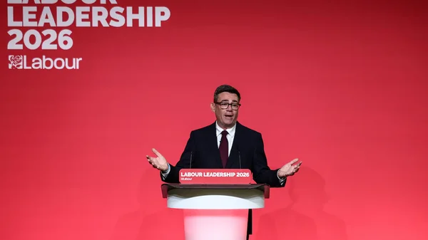 Andy Burnham lors d'un discours de campagne pour la direction du Parti travailliste.