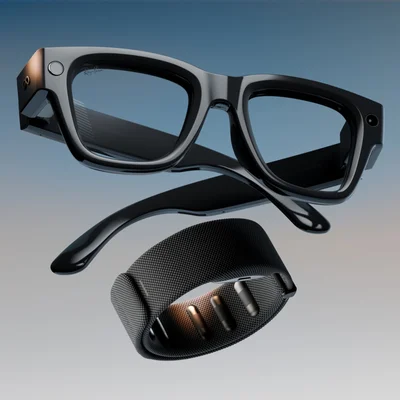 Lunettes Ray-Ban Display et bracelet Neural dans une mise en scène soignée