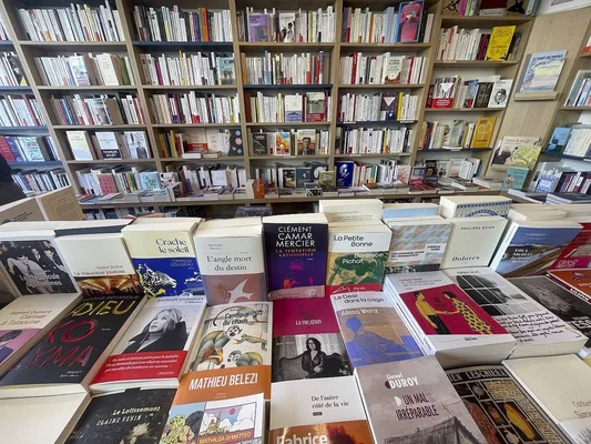 Vue d'une librairie lors de la rentrée littéraire de septembre 2026, avec 461 romans parus.