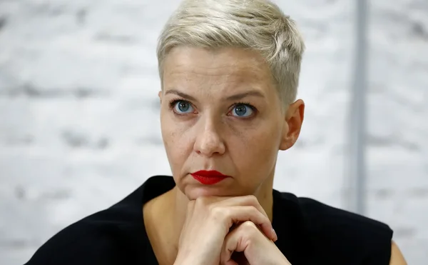 Portrait rapproché de Maria Kolesnikova.