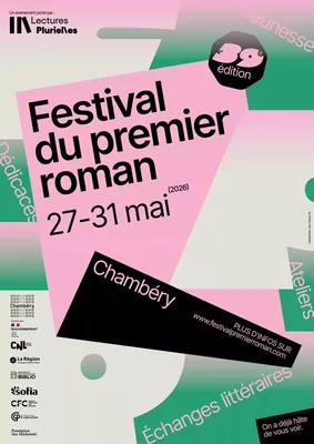 Affiche du 39e Festival du premier roman de Chambéry, prévu du 27 au 31 mai 2026.