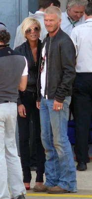 David et Victoria Beckham au Silverston Circuit en 2007.