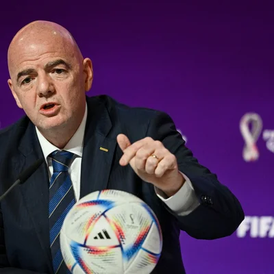 Gianni Infantino, président de la FIFA, lors d'une conférence de presse.