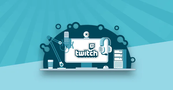 Illustration d'un équipement de streaming avec le logo Twitch à l'écran