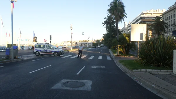 La Promenade des Anglais à Nice au lendemain de l'attentat du 14 juillet 2016.