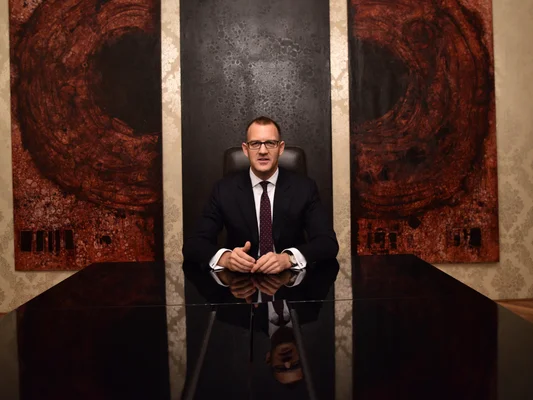 Daniel Kretinsky, l'homme d'affaires tchèque, lors d'un entretien.