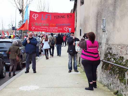 Manifestation intersyndicale contre la réforme des retraites à Sens (Yonne), le 19 janvier 2023.