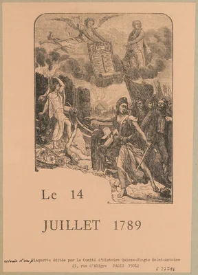 Gravure du 14 juillet 1789 illustrant la prise de la Bastille, moment fondateur de la Révolution française.