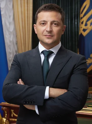 Portrait officiel du président ukrainien Volodymyr Zelensky.