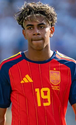 Portrait de Lamine Yamal en équipe d'Espagne.