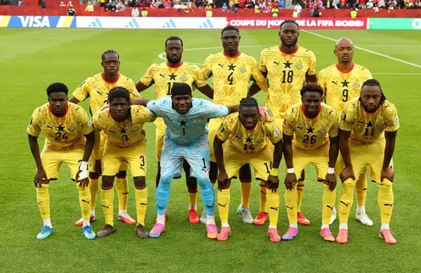 L'équipe du Ghana avant un match de la Coupe du monde 2022.