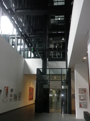 Vue de l'intérieur du bâtiment de la Cour de justice de l'Union européenne à Kirchberg, Luxembourg, en juin 2014.