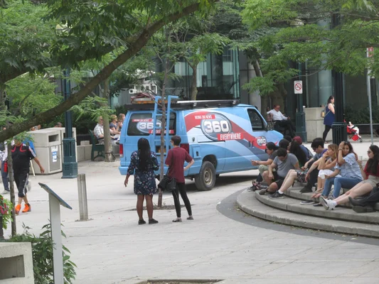 Tournage de The Boys à Pecaut Square, Toronto.