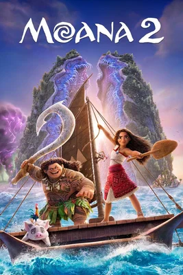 Affiche promotionnelle de Vaiana 2 avec Vaiana et Maui affrontant des créatures marines.