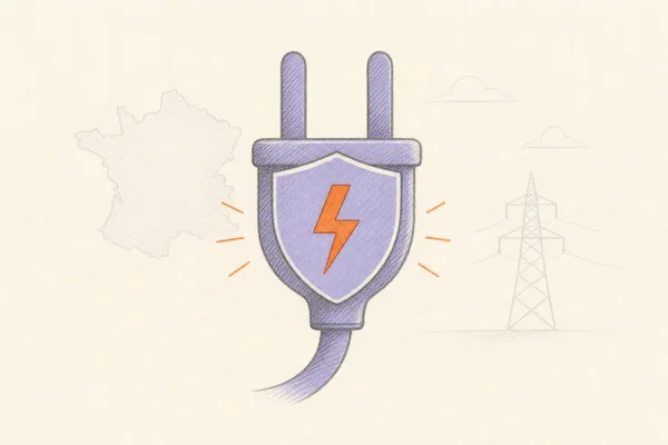 Illustration générique représentant la sécurité du réseau électrique français.