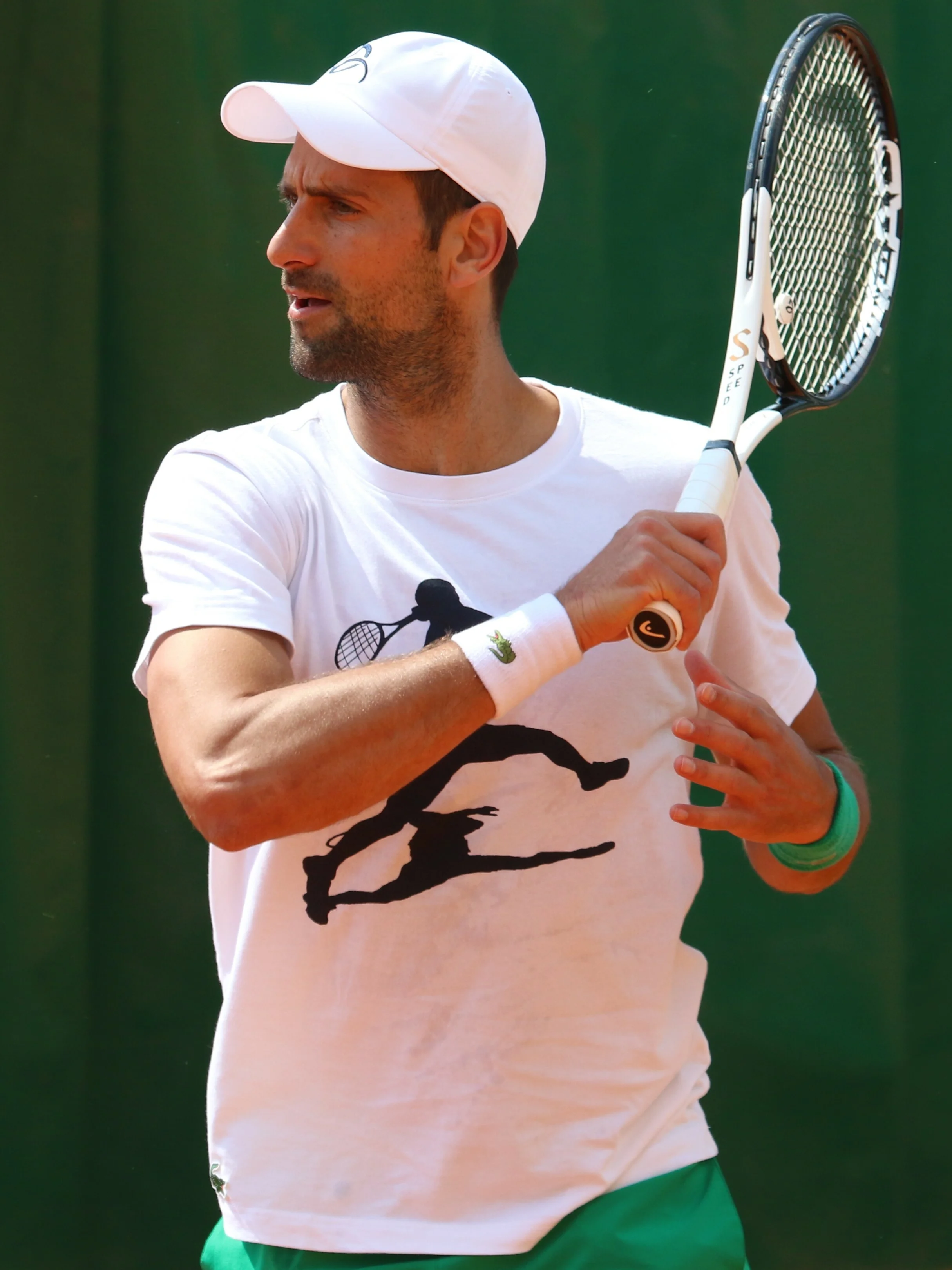 Novak Djokovic in action on the tennis court during the 2023 Monte-Carlo Masters.