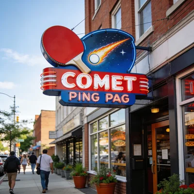 Exterior of Comet Ping Pong pizzeria in Washington DC